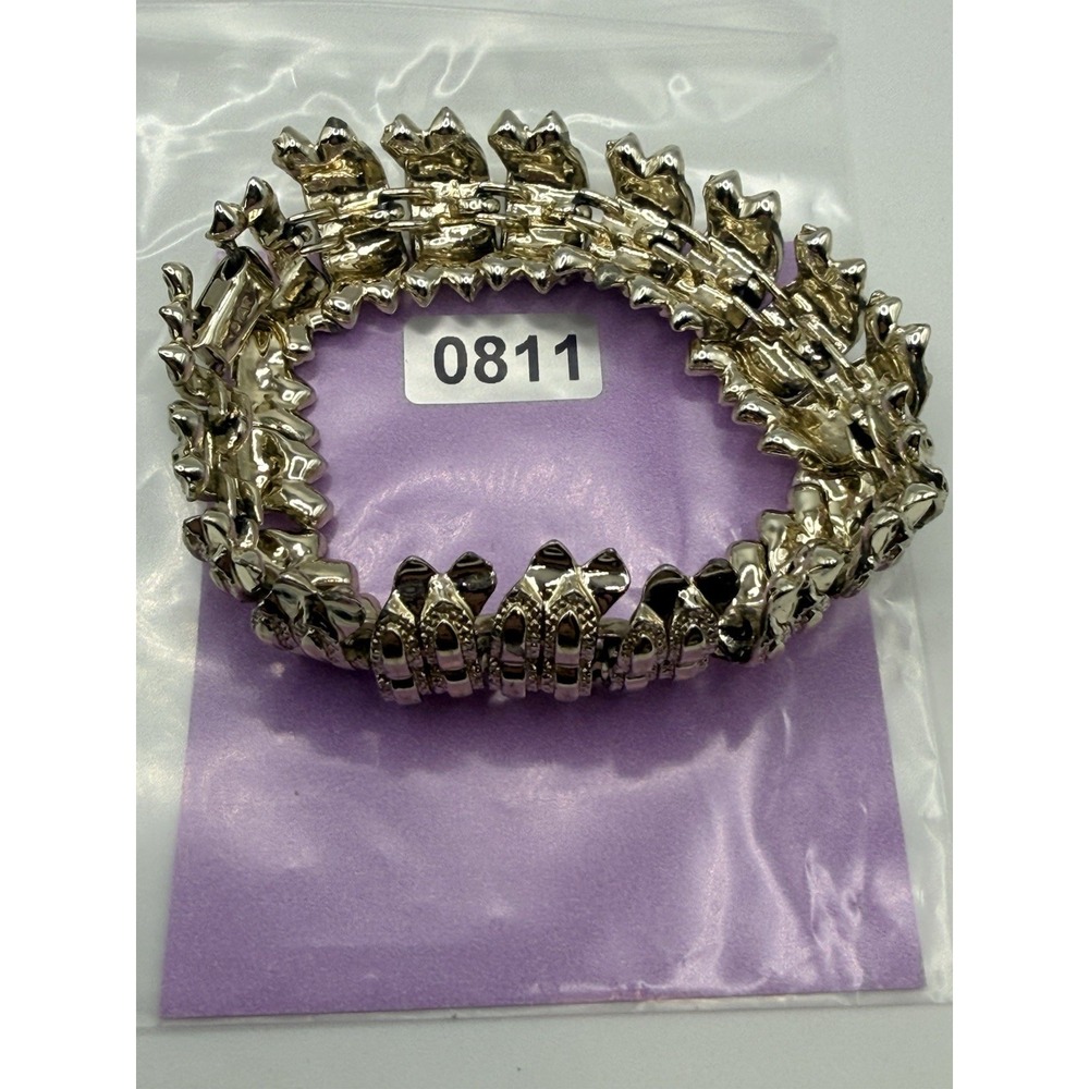 Vintage STAR Bracelet Silver Tone Chunky MCM Signed 6.5" - Picture 9 of 9
